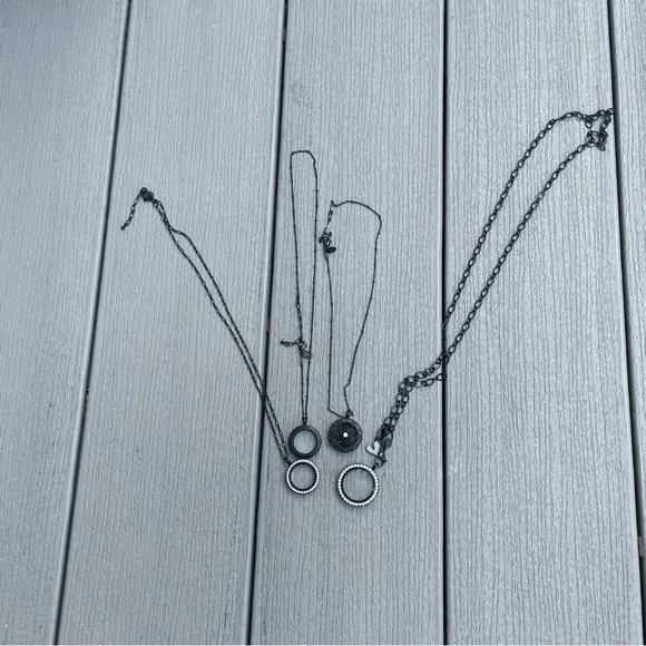 Origami Owl Black Living Locket Necklace Lot of 4 - Picture 3 of 4